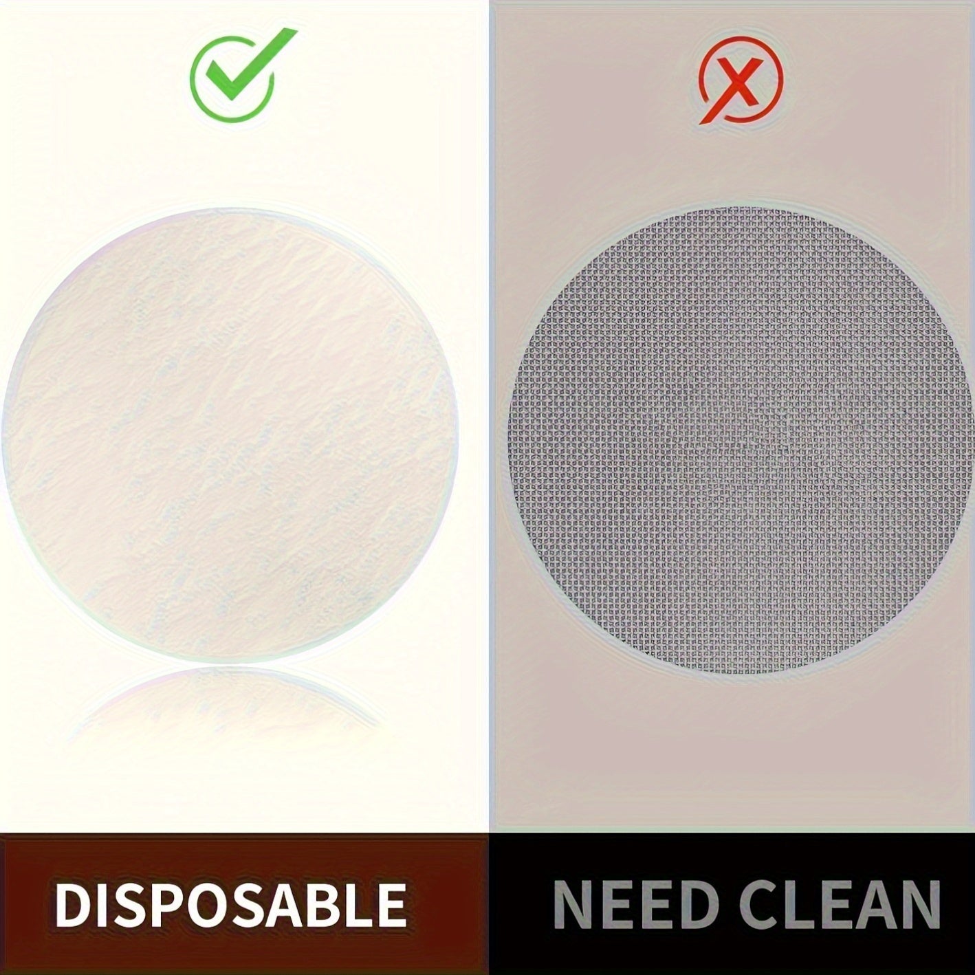 Paquete de 500 papeles filtro de café sin blanquear de 51mm para máquinas de espresso