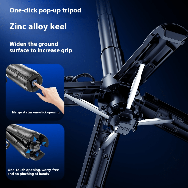 Wireless Selfie Stick with Handle Assistant Titanium Alloy Extendable Phone Holder for Vlogging and Photography