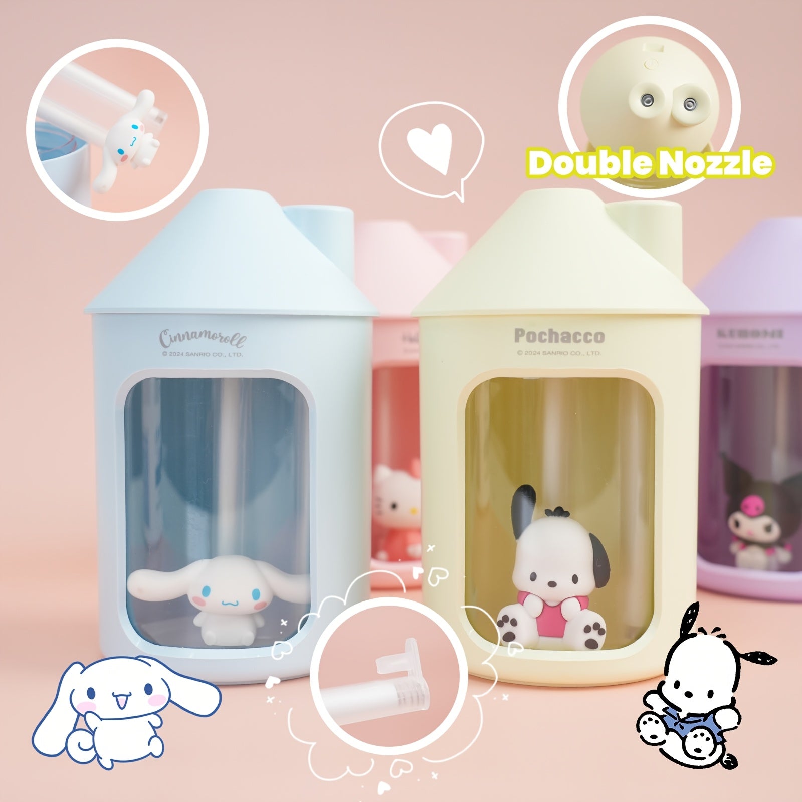 Mini namlagich USB bilan quvvatlanadigan, shovqinsiz kechki chiroq, 450ml yuqoridan to'ldiriladigan