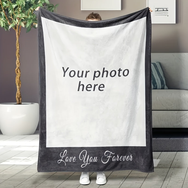 Custom Photo Flannel Throw Blanket Cozy Knit All-Season 200-250gsm