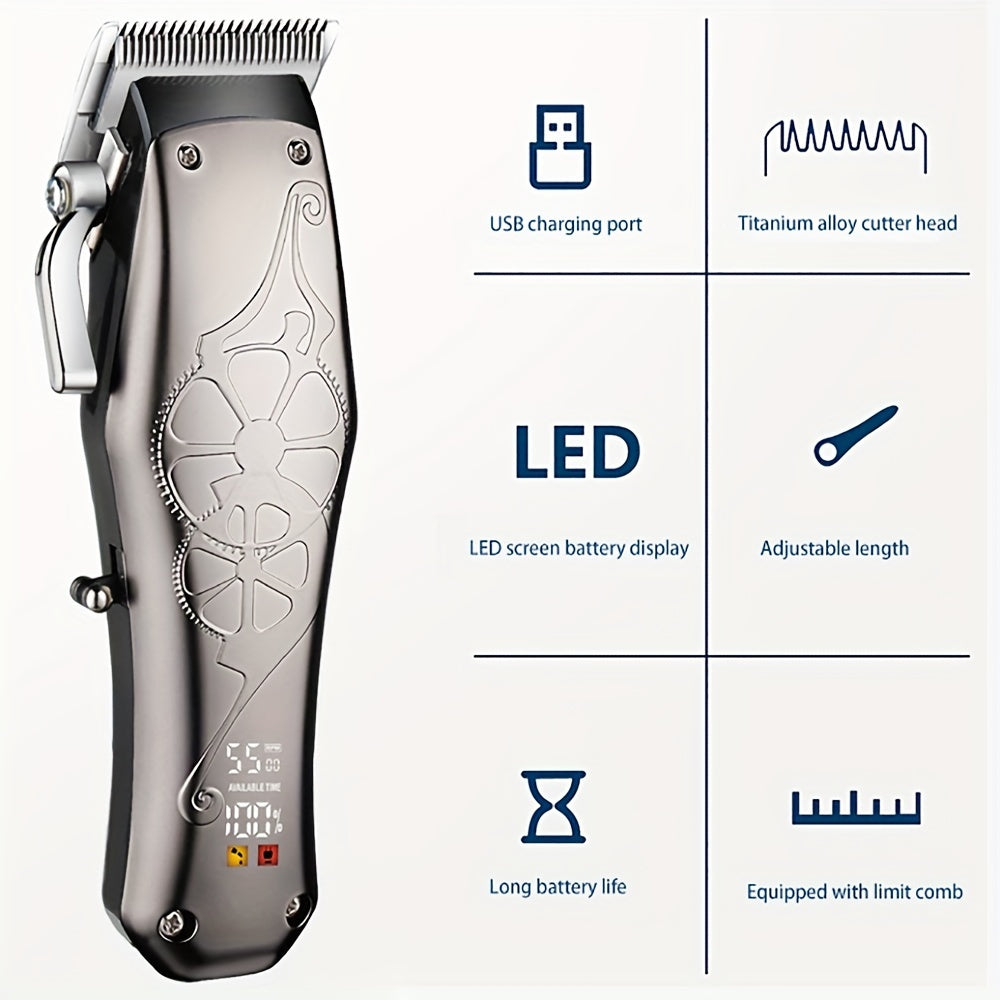 Беспроводные машинки для стрижки волос с ЖК-дисплеем, перезаряжаемый аппарат для стрижки для мужчин, парикмахеров
