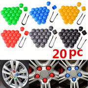 20PCS Tire Screw Caps Plastic Wheel Hub Cover Nut Protector Decor