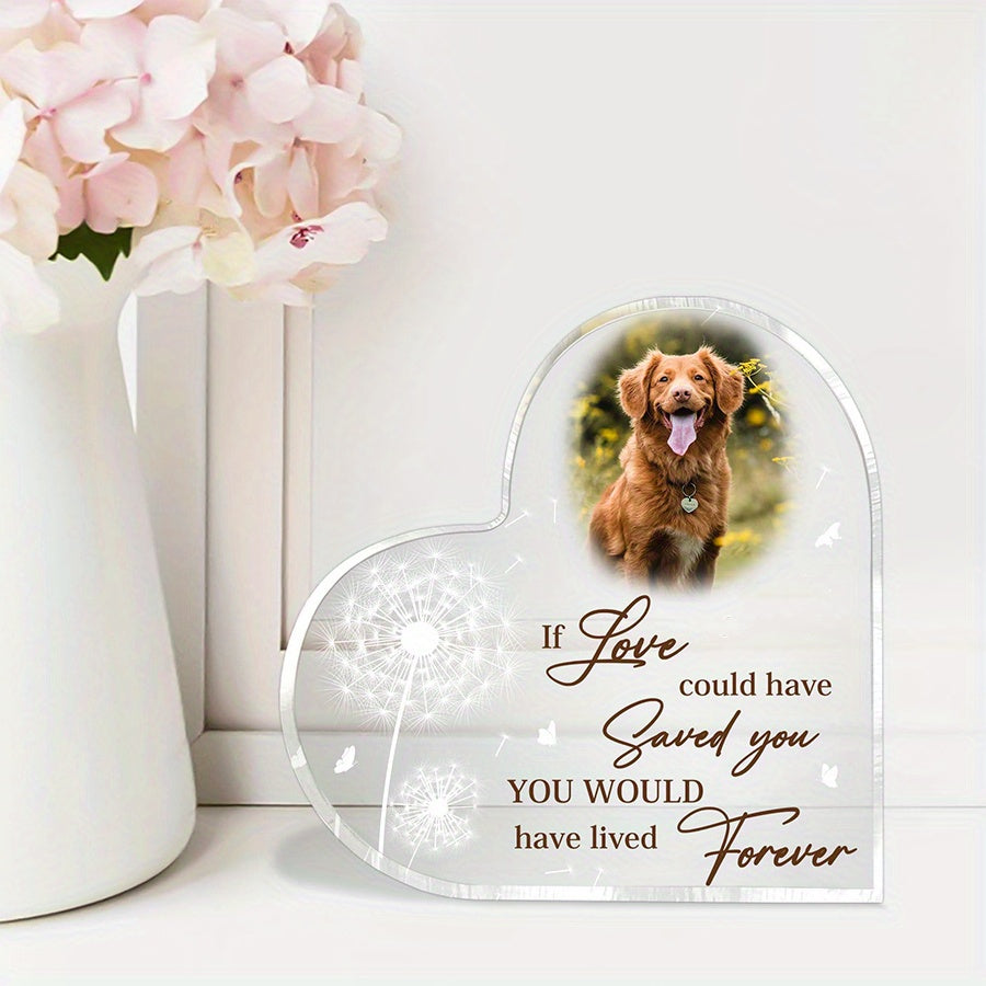 Customized Pet Memorial Acrylic Plaque for Dogs or Cats Remembrance Desk Decoration