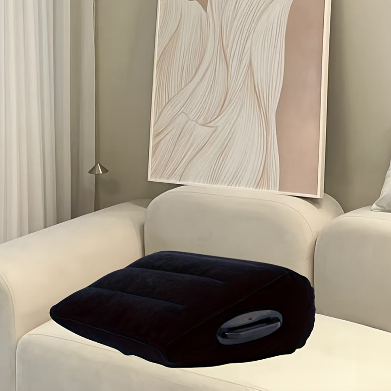 Black Inflatable Love Pillow for Couples Hypoallergenic Nylon Cover with Pump