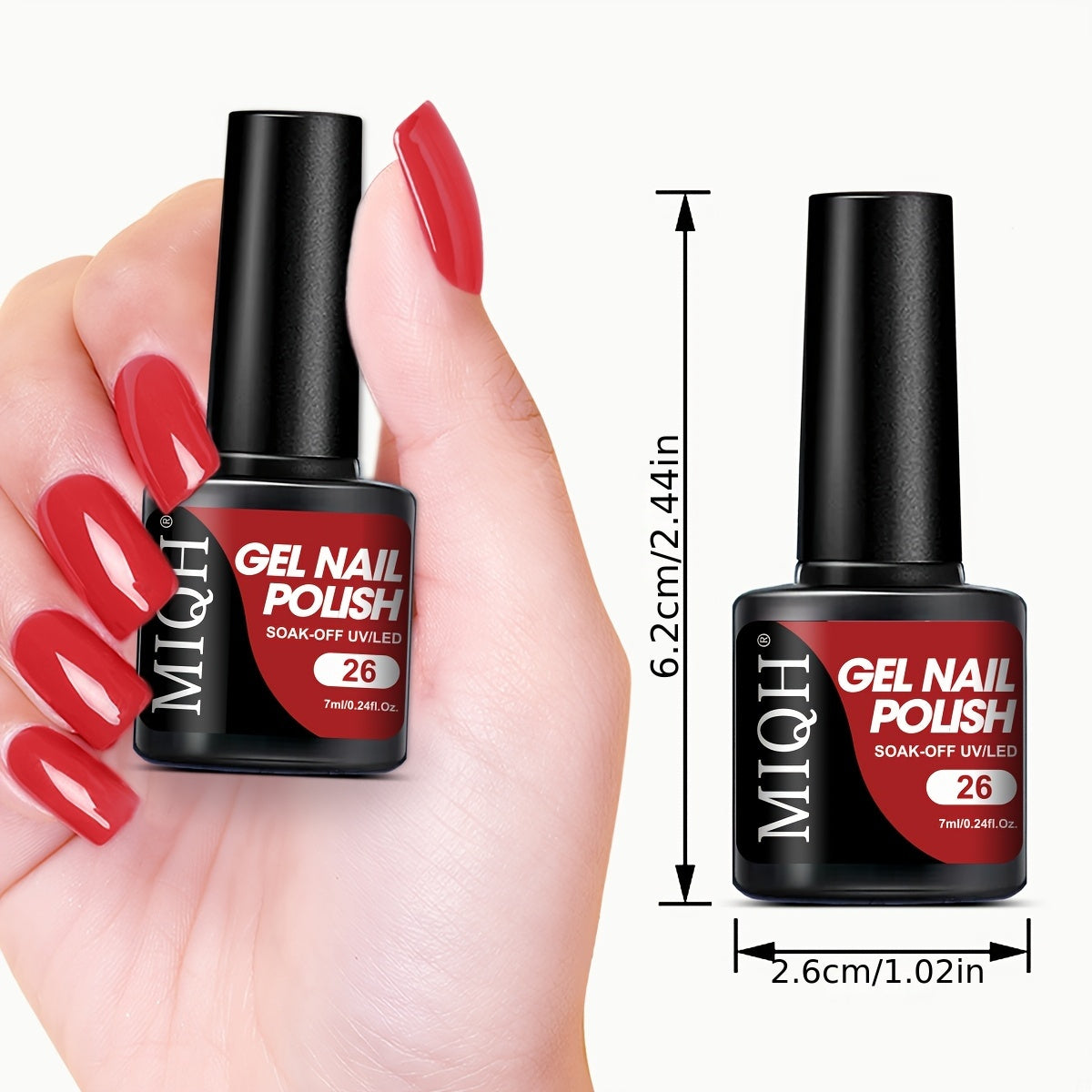 7-Piece Gel Nail Polish Set Black White Nude Semi-Permanent UV LED Soak Off