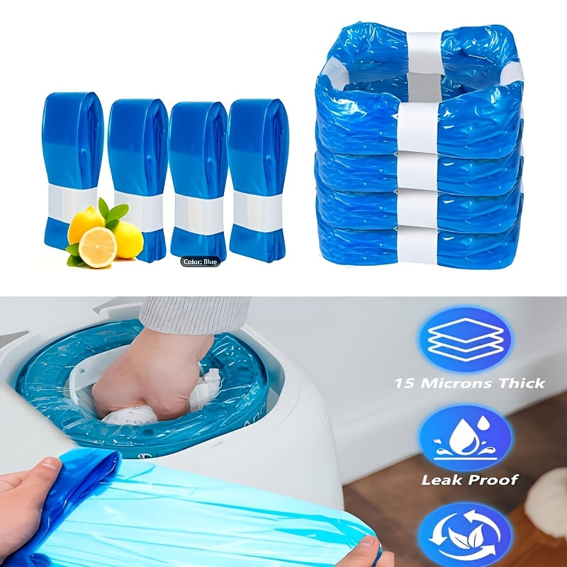 Leak-Proof Odor Control Diaper Pail Refills Blue White Striped Bags