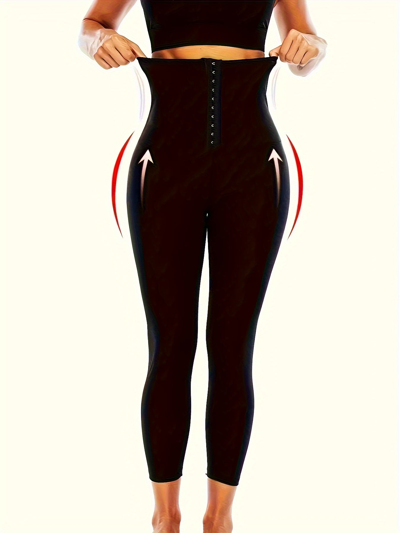 Women's Athletic Shaping Pants Yoga Waist Sweat Micro Elastic Knit Solid