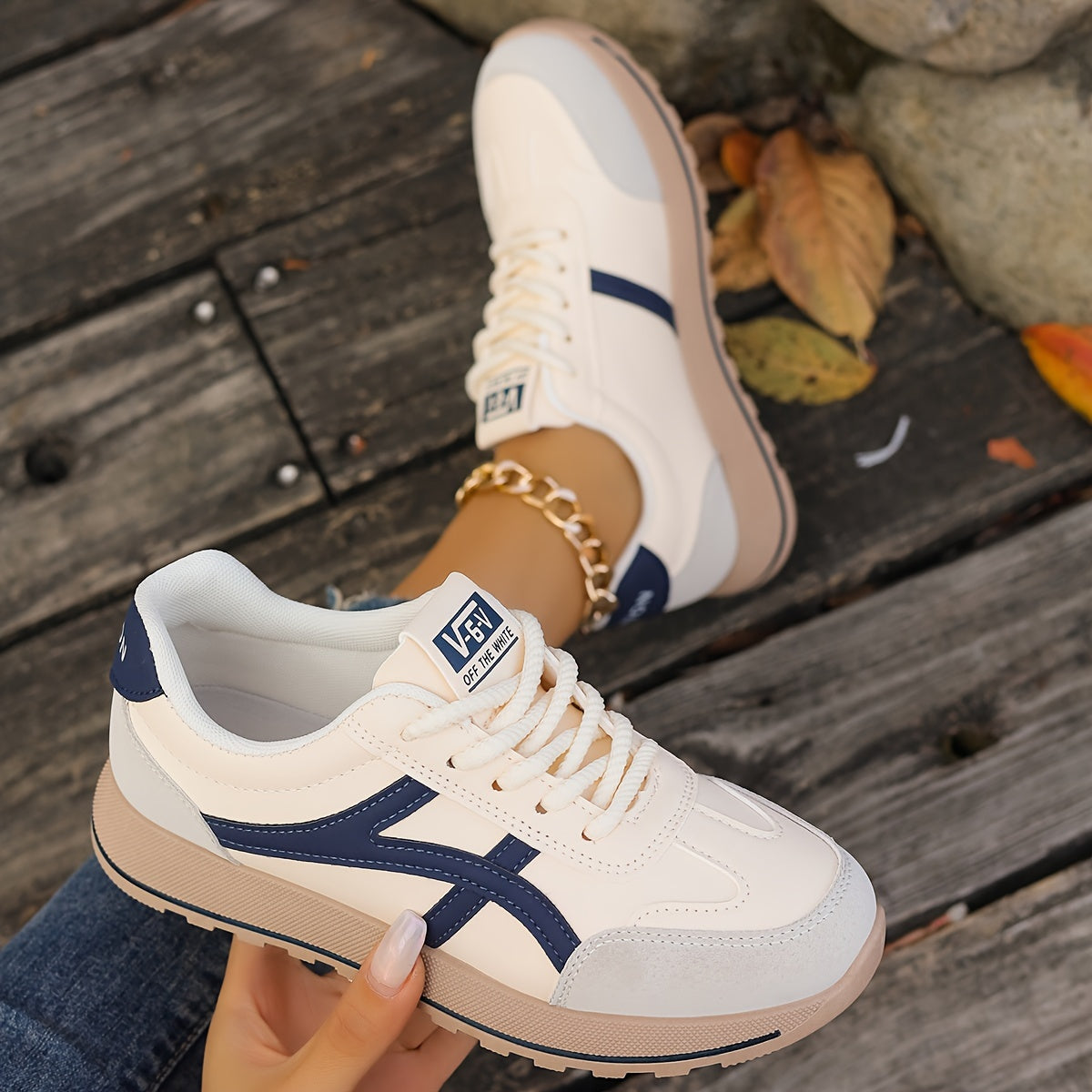 Women's White Thick-Soled Casual Sneakers for Spring Summer 2025