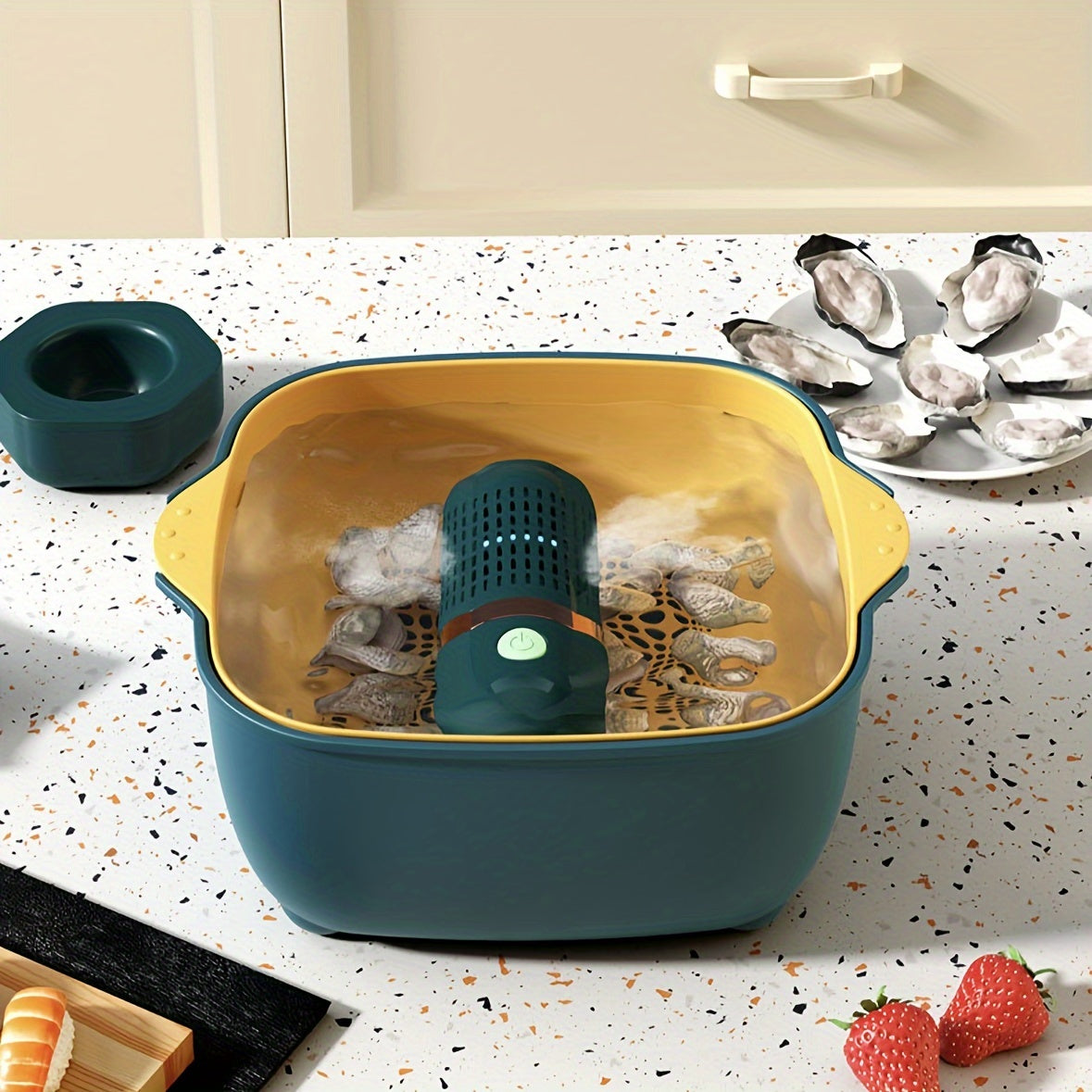 Portativ meva va sabzavotlarni tozalash qurilmasi, OH Ion texnologiyasi bilan, USB orqali qayta zaryadlanadigan, katta quvvatli 3000mAh litiy batareyasi