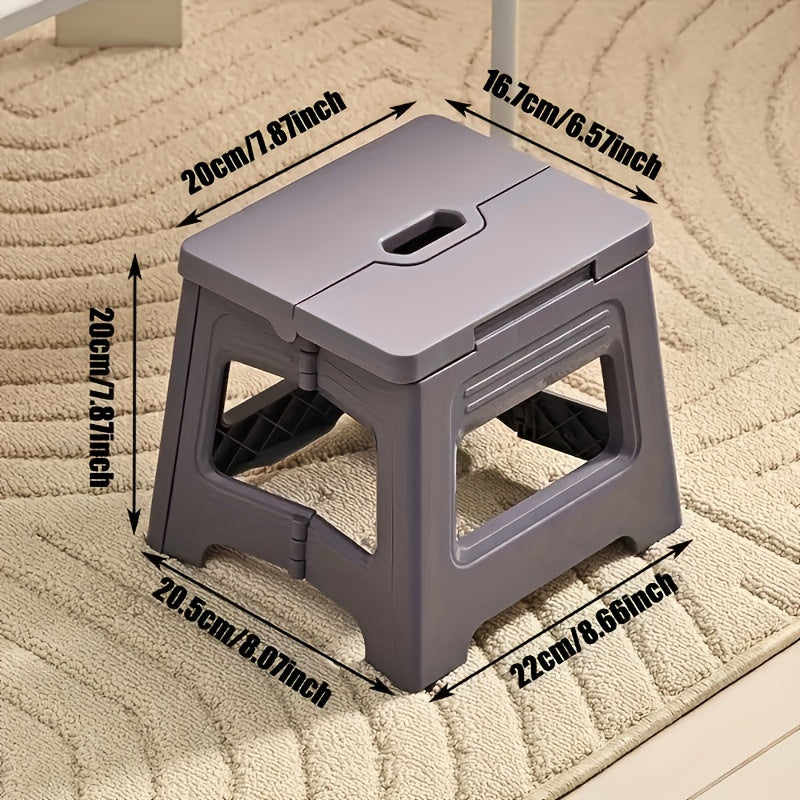 Square Plastic Folding Stool Adjustable Slip-Resistant Portable for Travel and Fishing