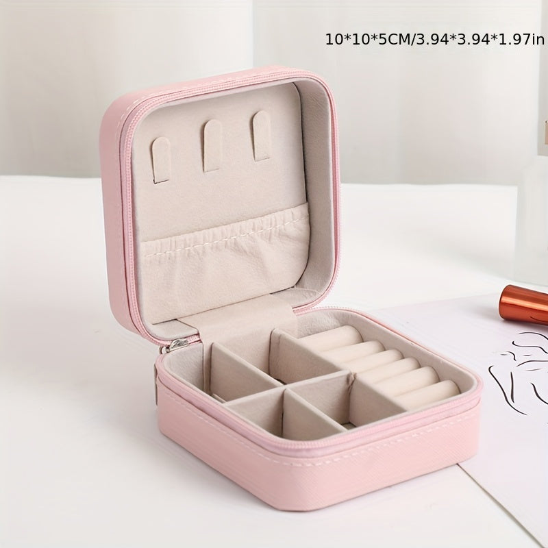 Empty Flip-Top Jewelry Box for Necklaces Rings Bracelets Earrings Storage Organizer