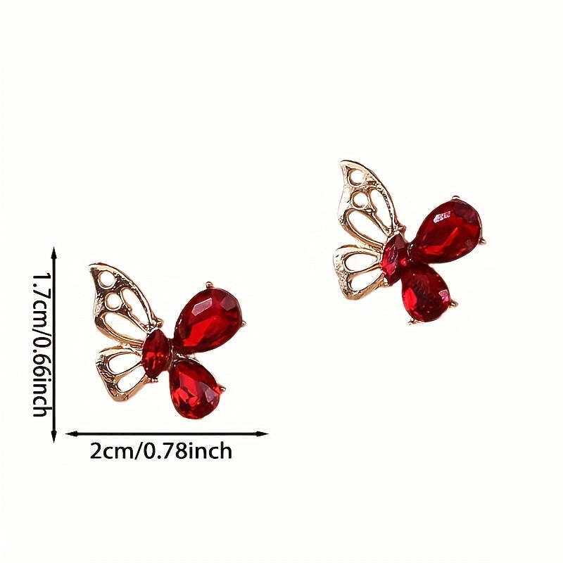 Set of 7 Multicolor Crystal Butterfly Buttons for Women's Coats Sweaters Cardigans