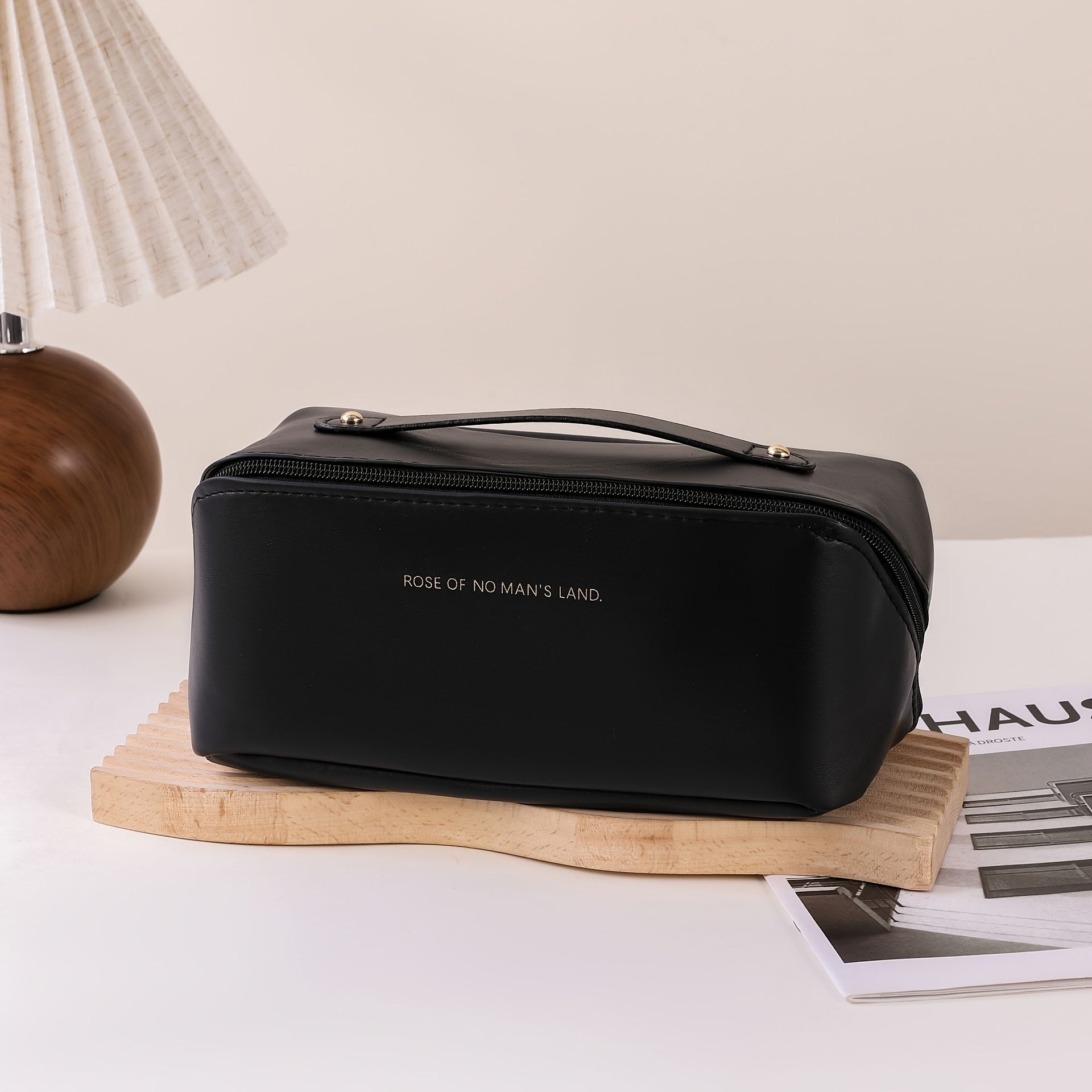 Unisex Black PU Cloud Makeup Bag for Travel and Organization