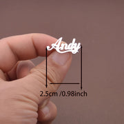 Personalized Stainless Steel Name Brooch for Women Letter Pin Gift Jewelry