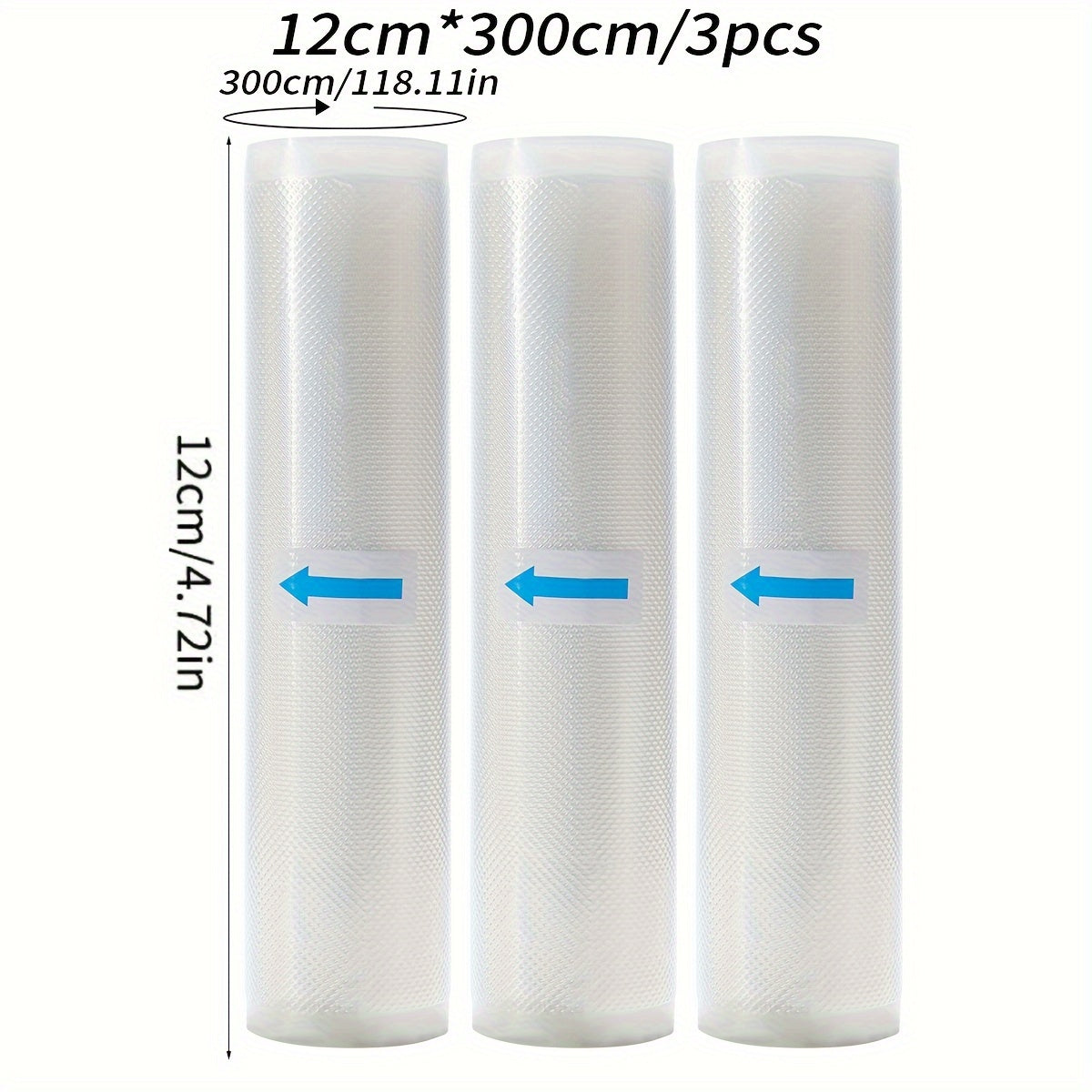 3 рулона вакуумных пакетов для продуктов питания 3м, без бисфенола А, семислойные экструзионные вакуумные пленки с алмазным узором для сохранения и упаковки продуктов.
