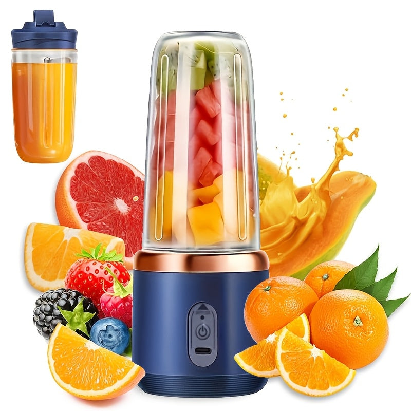 Portable Personal Blender 400ml USB Rechargeable Smoothie Juicer with 6 Blades