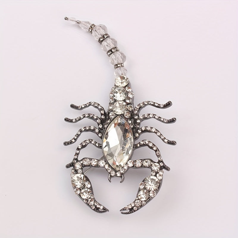 Retro Rhinestone Scorpion Brooch Pin for Women Stylish Jewelry Accessory