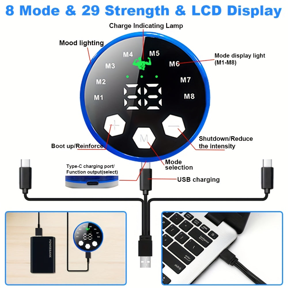 Full-Body EMS Massage Device with Adjustable Intensity and Modes for Arms Legs Abdomen