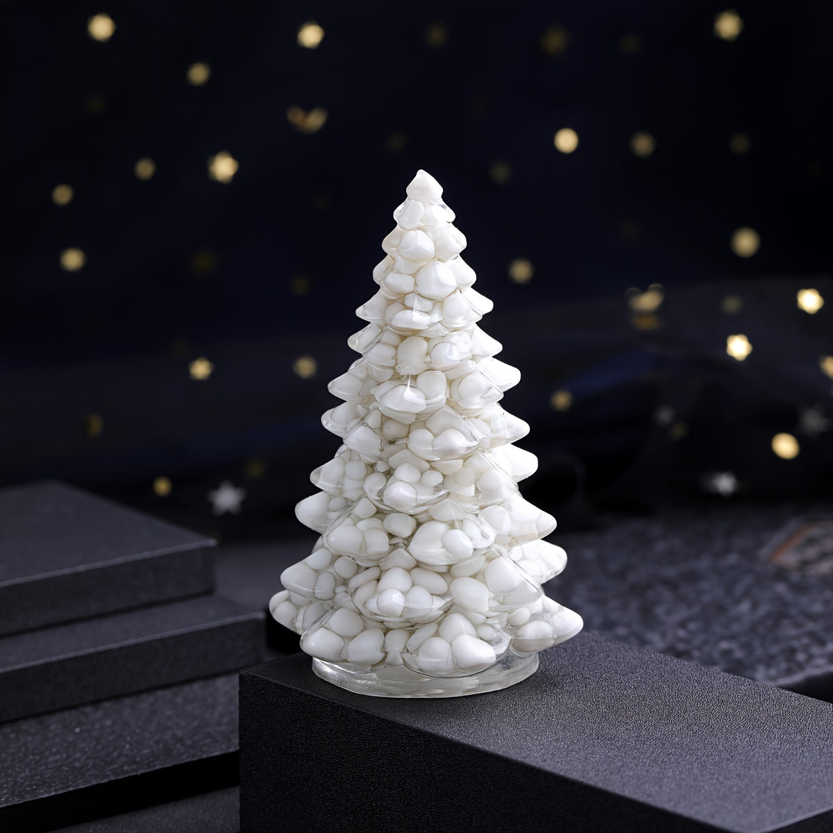 Natural Stone Crystal Resin Christmas Tree for Home Desktop Decoration