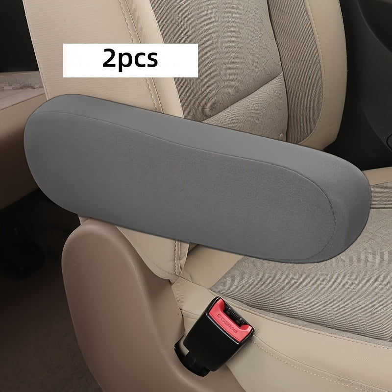 2pcs Elastic Polyester Car Seat Armrest Covers Washable Protective Sleeves
