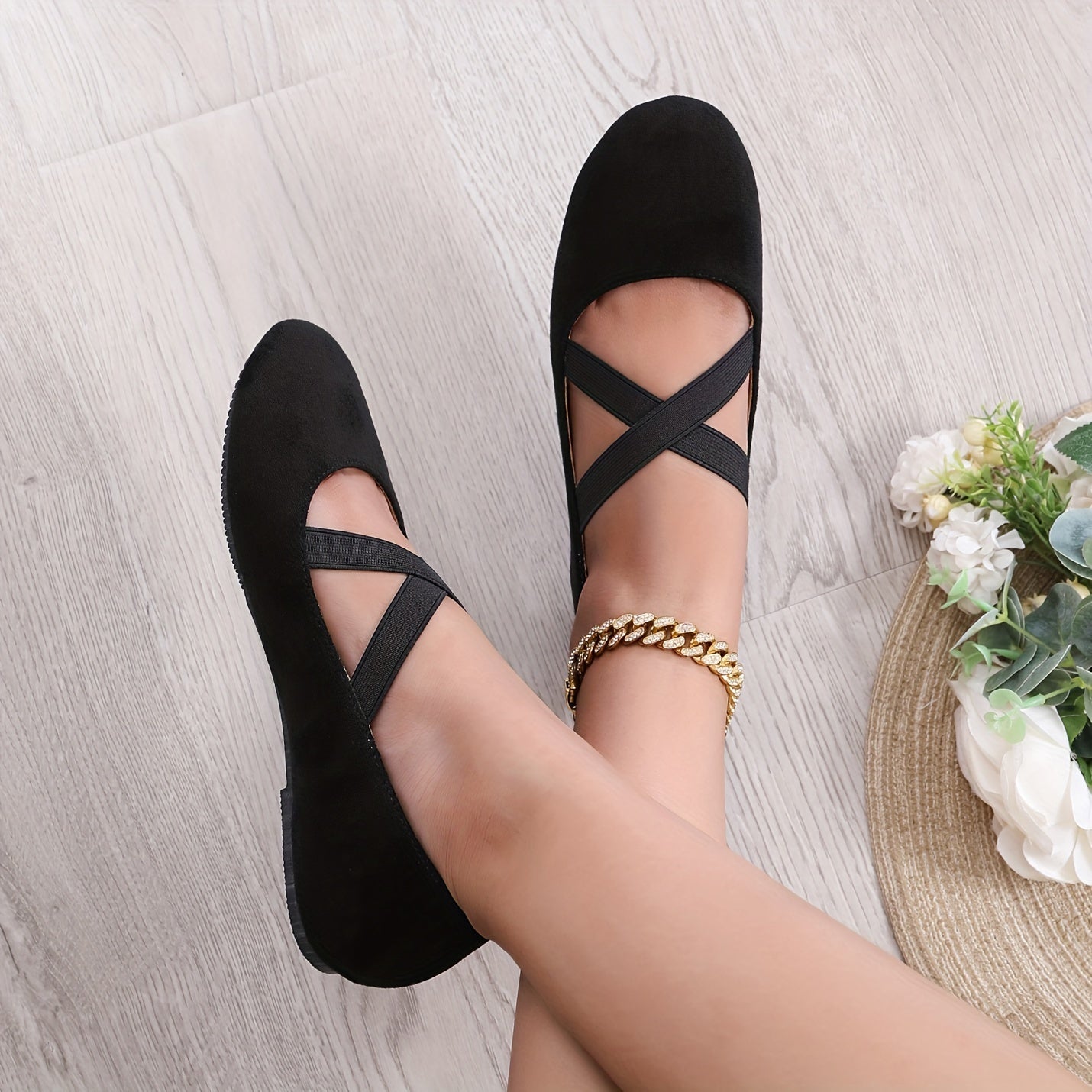 Women's Slip-On Ballet Flats, Solid Color, Soft Sole, Casual Casual Shoes