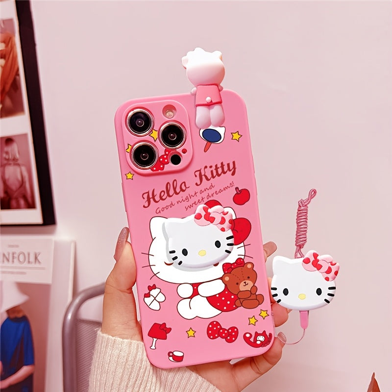 Cartoon Phone Case with Stand for iPhone TPU Soft Cover Fashionable and Cute