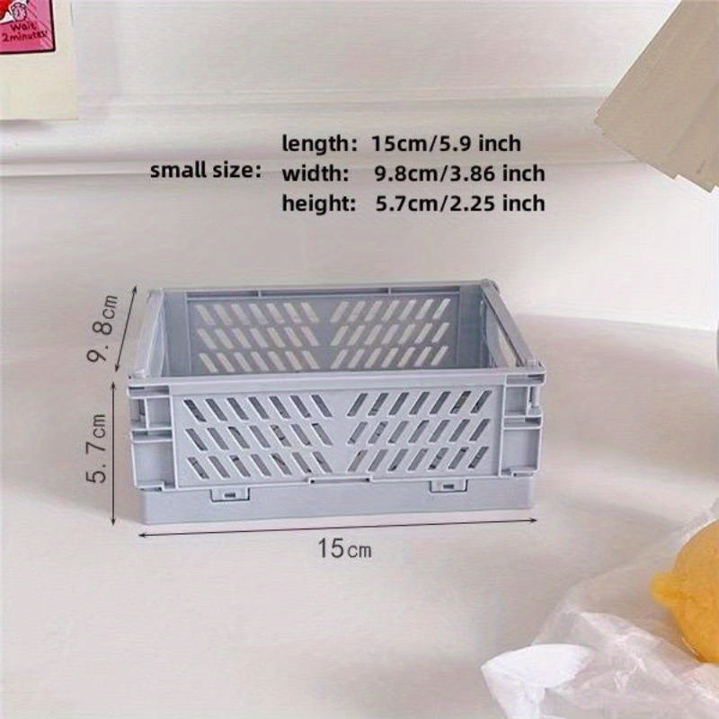 Cesta de almacenamiento plegable para papelería y objetos pequeños apilable y colapsable