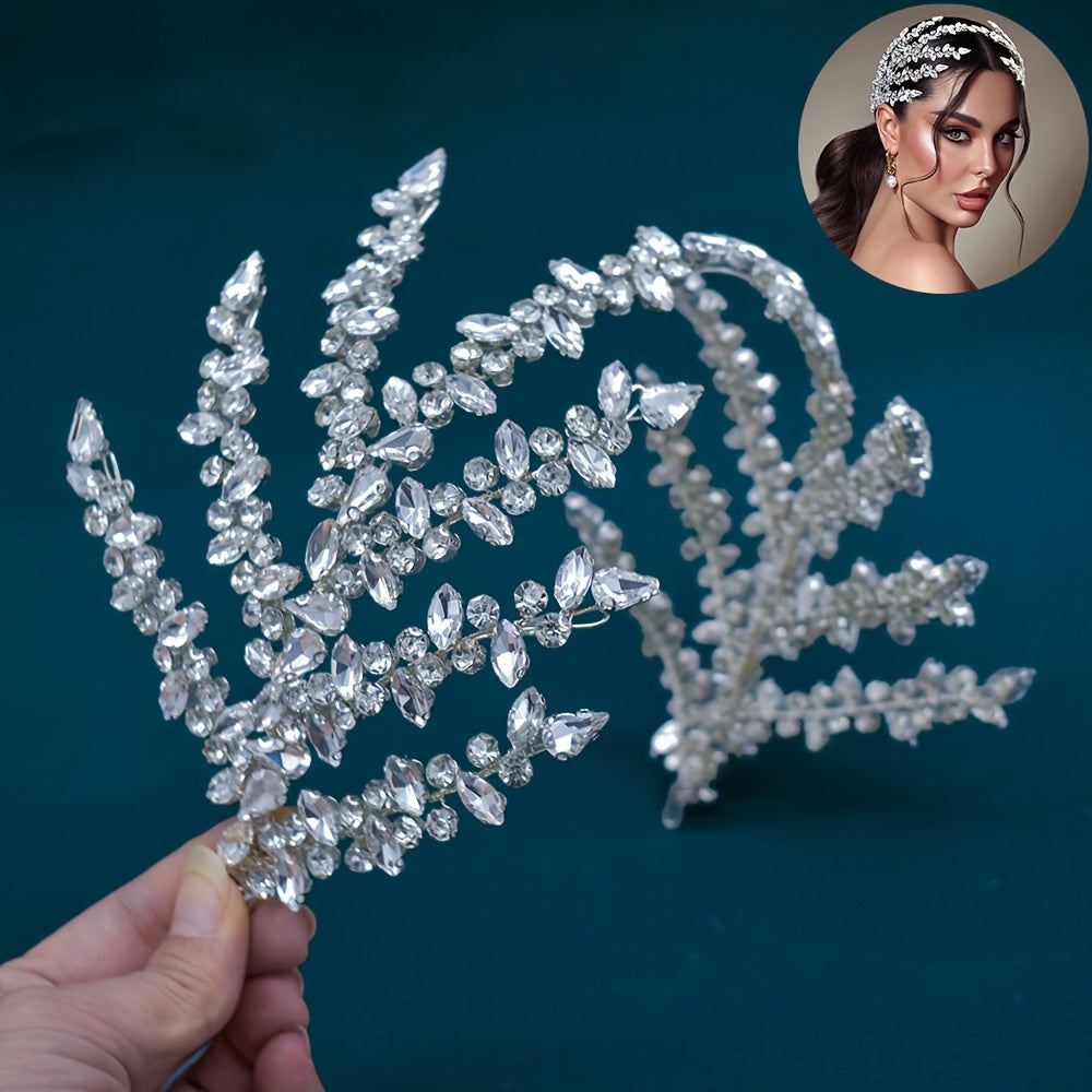 Wedding Tiara Crown with Crystal Rhinestones for Brides and Women
