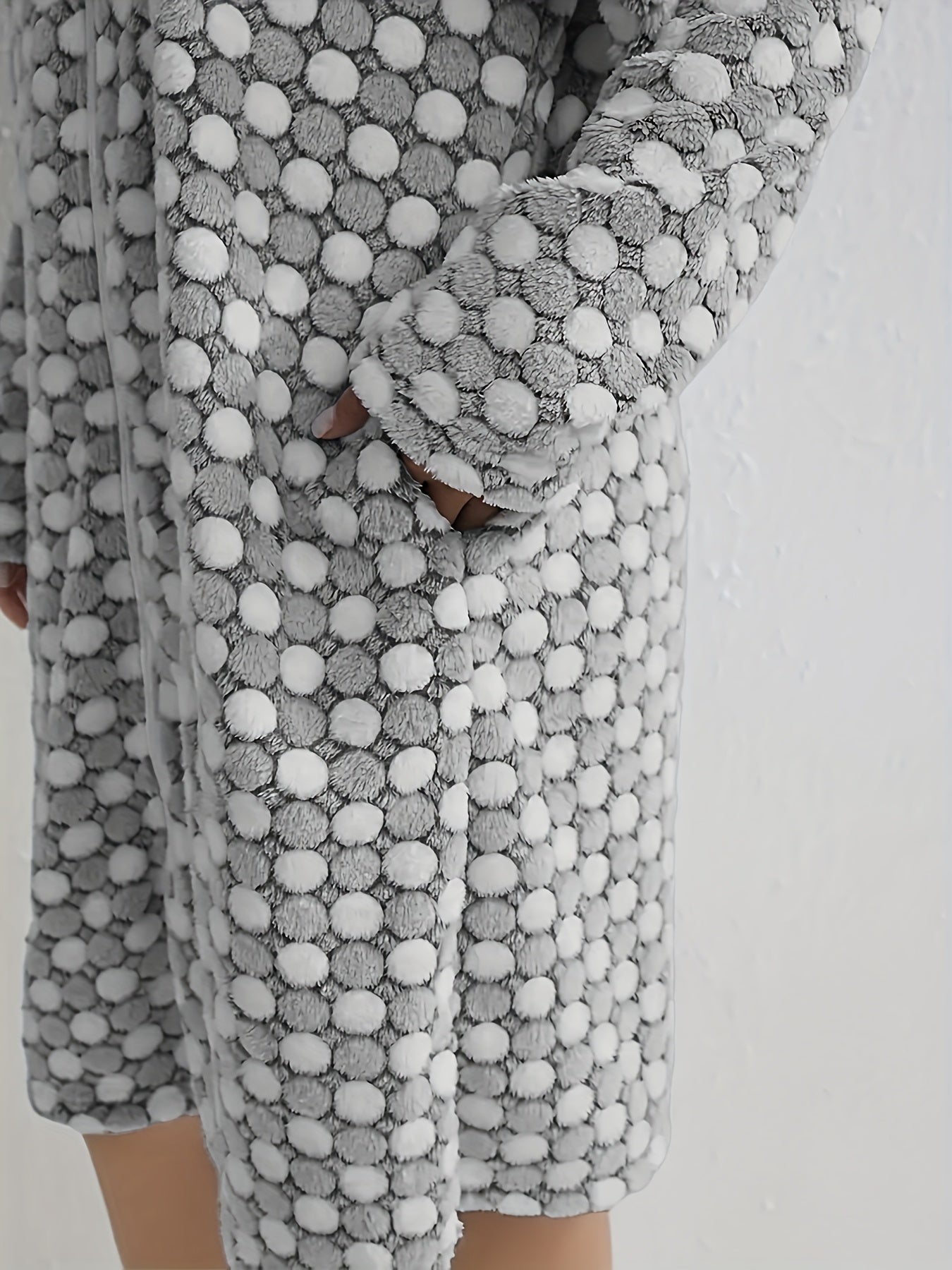 Women's Flannel Sleep Robe with Zipper Pockets Long Sleeve Checkered