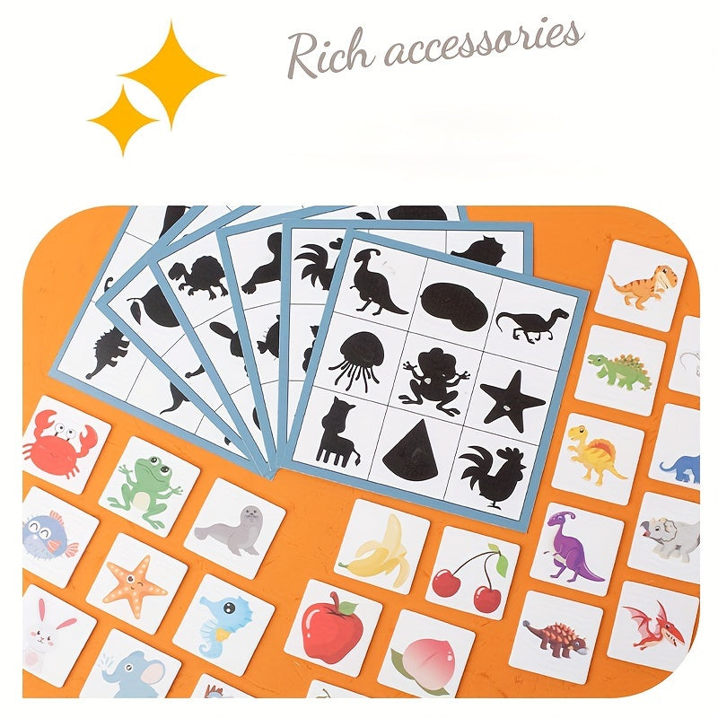 Juego de mesa de emparejamiento de sombras de madera educativo para el desarrollo cognitivo