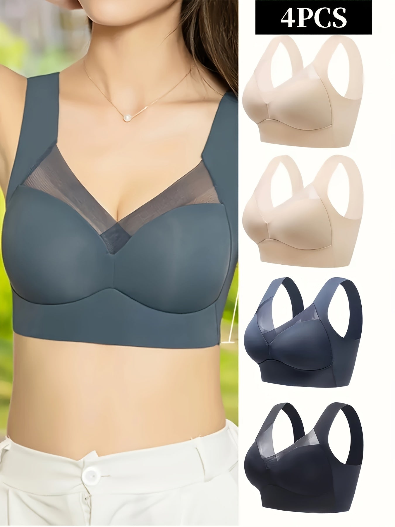Women’s Plus Size Seamless Sports Bras with Breathable Mesh for Yoga and Casual Wear