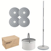 Adjustable Handle Mop Set for Dry and Wet Floor Cleaning with Bucket and Interchangeable Heads