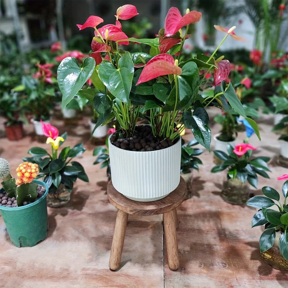 1 dona Zamonaviy Qattiq Yog'ochli Dumaloq Qadam O'tirgi - Mustahkam kattalar uchun oyoq qo'yish va o'simliklar uchun turar joy, ko'p maqsadli, tabiiy qoplama; uy bezatish uchun ideal va silliq qoplamali ko'p funksiyali oyoq qo'yish.