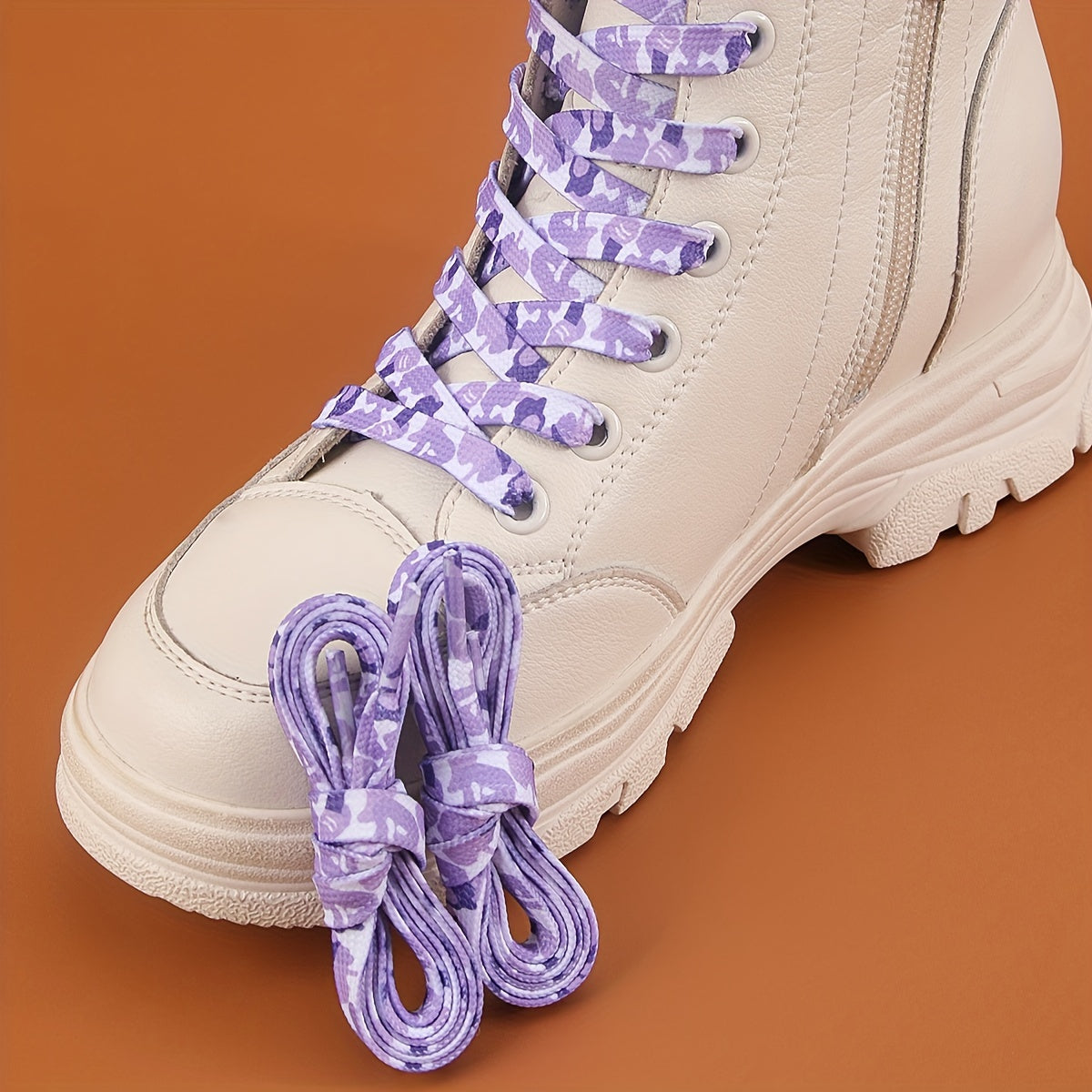 Unisex Camouflage Printed Shoelaces Durable Polyester for Sneakers and Canvas Shoes