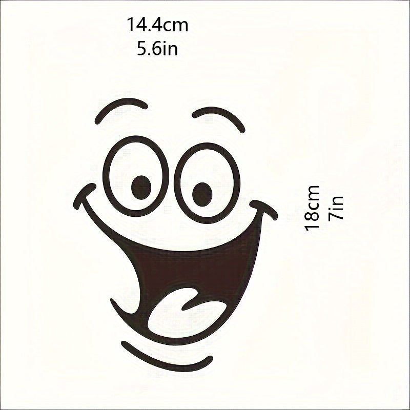 Smiling Face Sticker Removable Self-Adhesive Decal for Car Walls Laptop