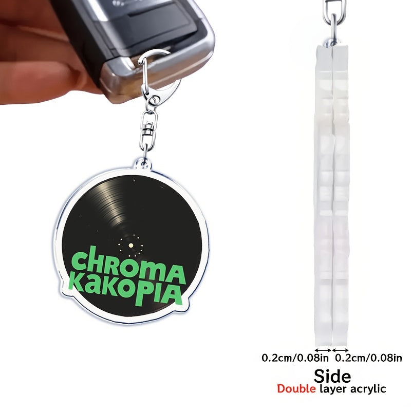 Acrylic Music Album Keychain with Chromakopia Design for Bags and Backpacks