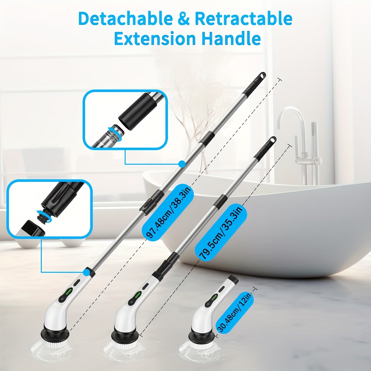 Small Electric Cleaning Brush Wireless Rotating Floor Washer with Replaceable Heads