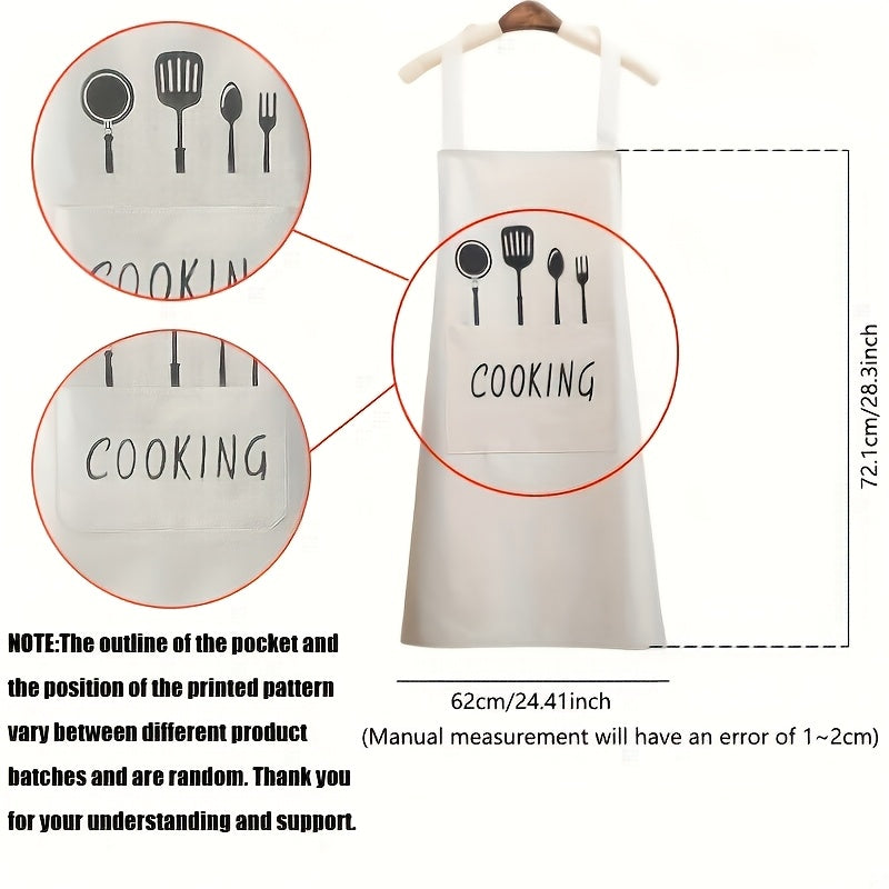 Polyester Wipeable Apron with Pockets for Men and Women Kitchen Restaurant