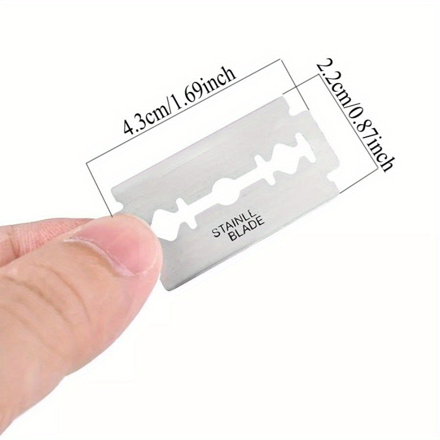Men Stainless Steel Double Sided Razor Blades Pack of 10