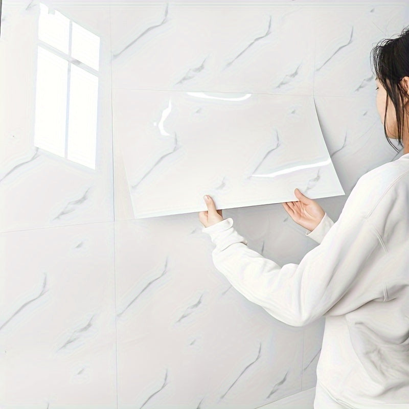 Self-Adhesive Foam Marble Wall Tiles 10pcs 20pcs Waterproof Puzzle Pattern for Living Room Kitchen Bathroom