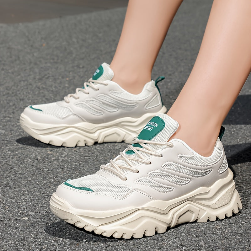 Ayollar uchun barcha yer sharoitlariga mos sneakers bej rangli LightAccent nafas oluvchi tarmoq, sirpanishga qarshi EVA taglik