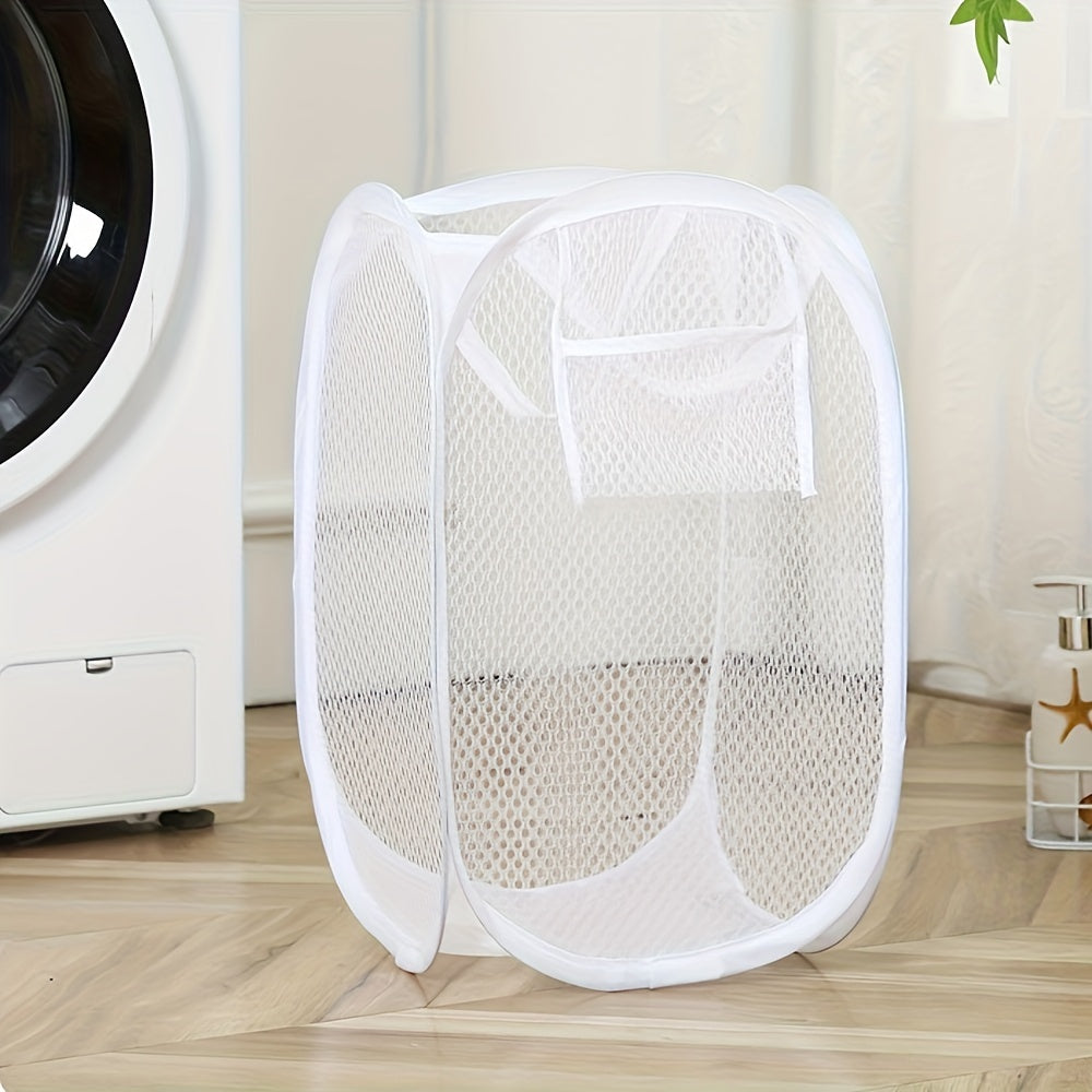 Mesh Laundry Basket with Handle Collapsible Lightweight for Home College or Travel
