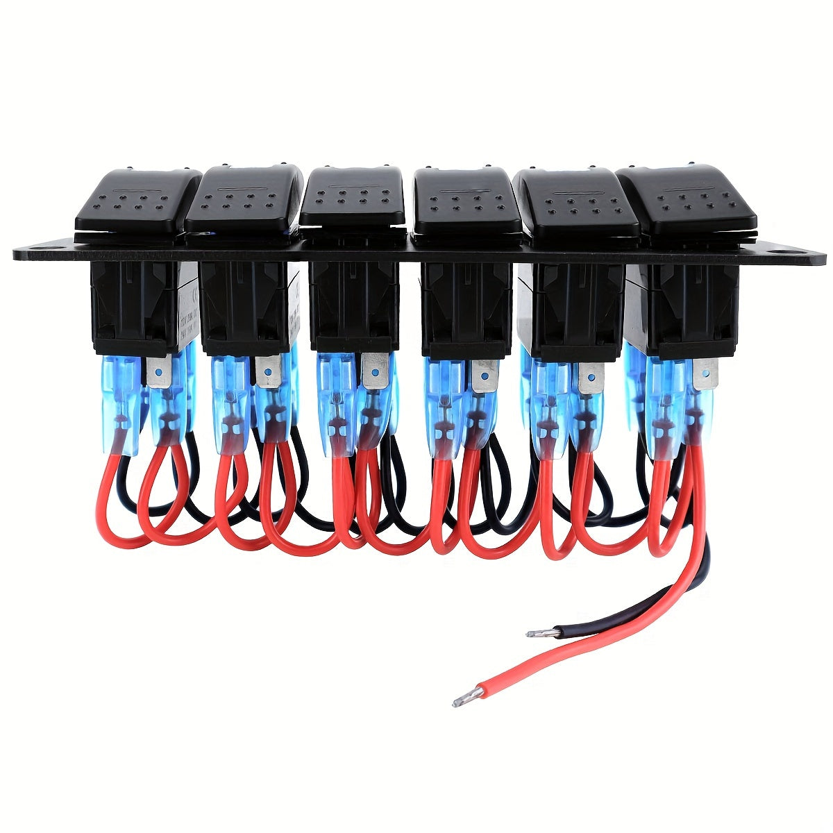 Алюминиевый панель переключателей Rocker 3-8 групп 5-контактный Вкл/Выкл синий для транспортных средств