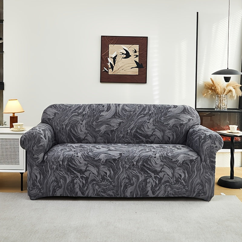 All-Season Stretchable Sofa Cover with Anti-Slip and Modern Print Fits Single to Four-Seater