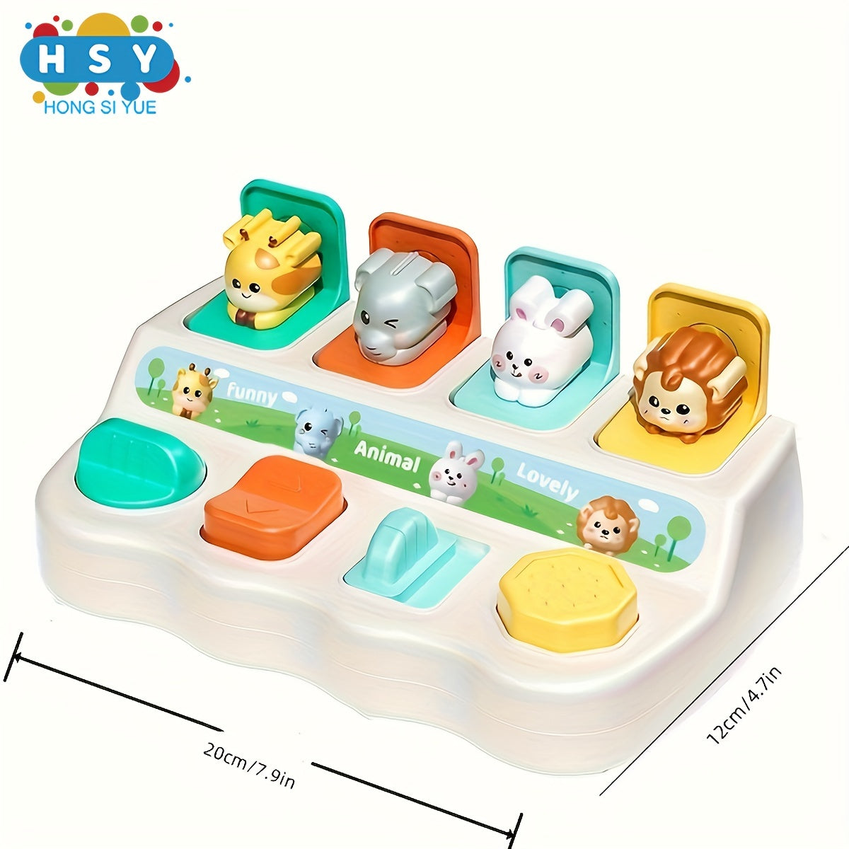 Interactive Pop-Up Animal Toy for Toddlers 12-36 Months Learning Box Educational Plastic
