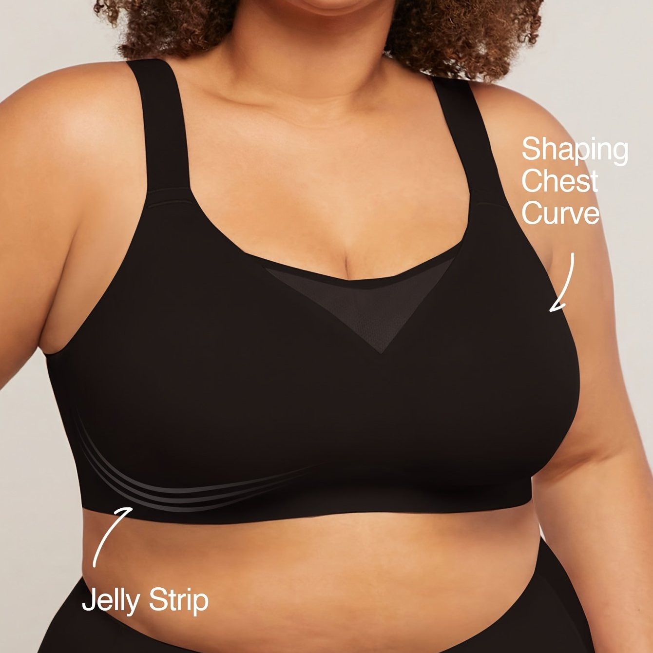 Plus-Size Women's Adjustable Strap High Support Tank Top Bra Yoga Gym Running Activewear