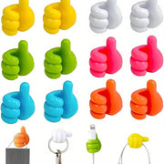 10-Pack Plastic Thumb-Shaped Wall Hooks Self-Adhesive for Dorms Kitchens Bedrooms