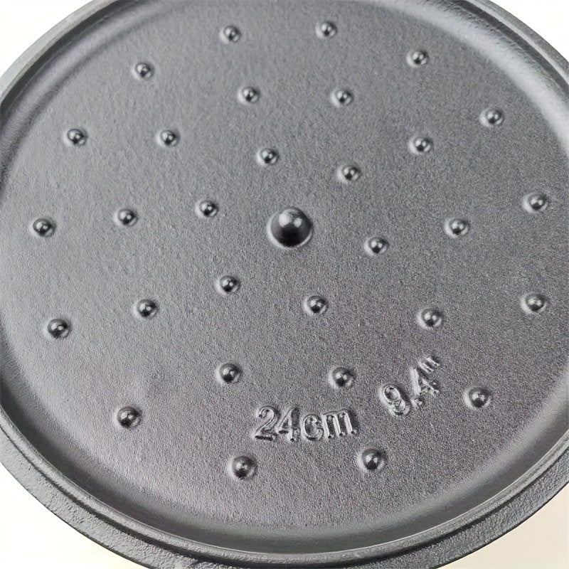 Set of 3 Enamel Cast Iron Pots 22cm 24cm 26cm Non-Stick Handles