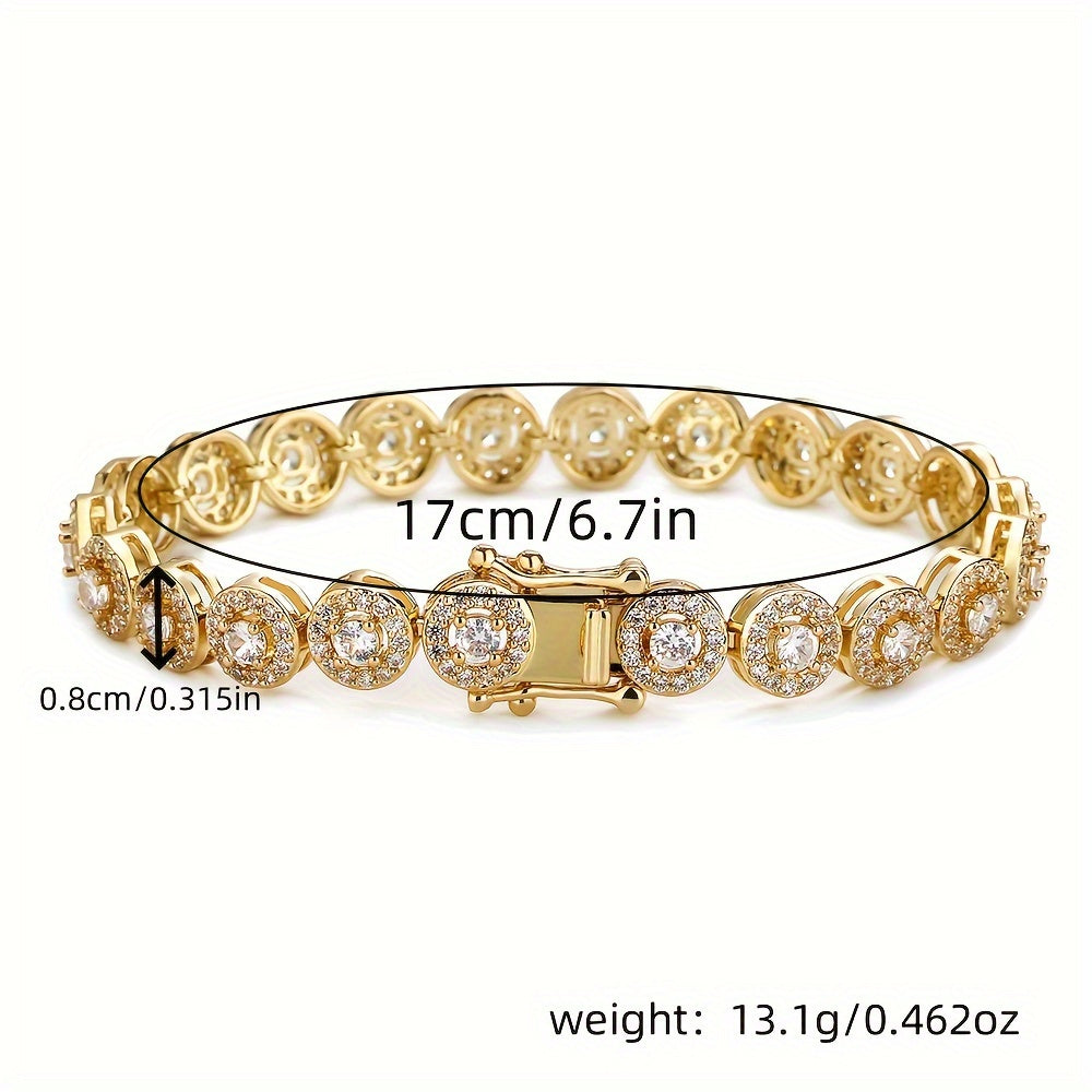Women's Tennis Bracelet with Zirconia, Copper, Elegant Jewelry for Casual and Formal Wear