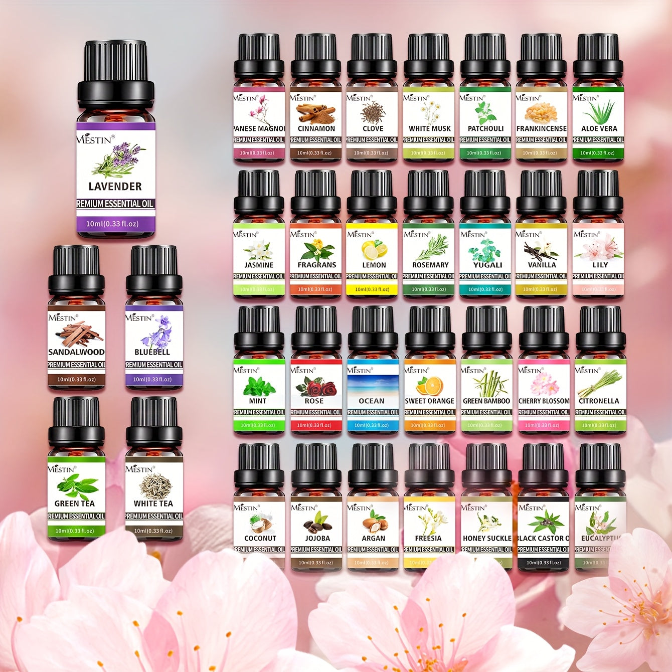 High-Quality Essential Oil 100% Pure Plant Extract 33 Flavors Multi-Purpose for Skin Hair Diffuser Spa Massage